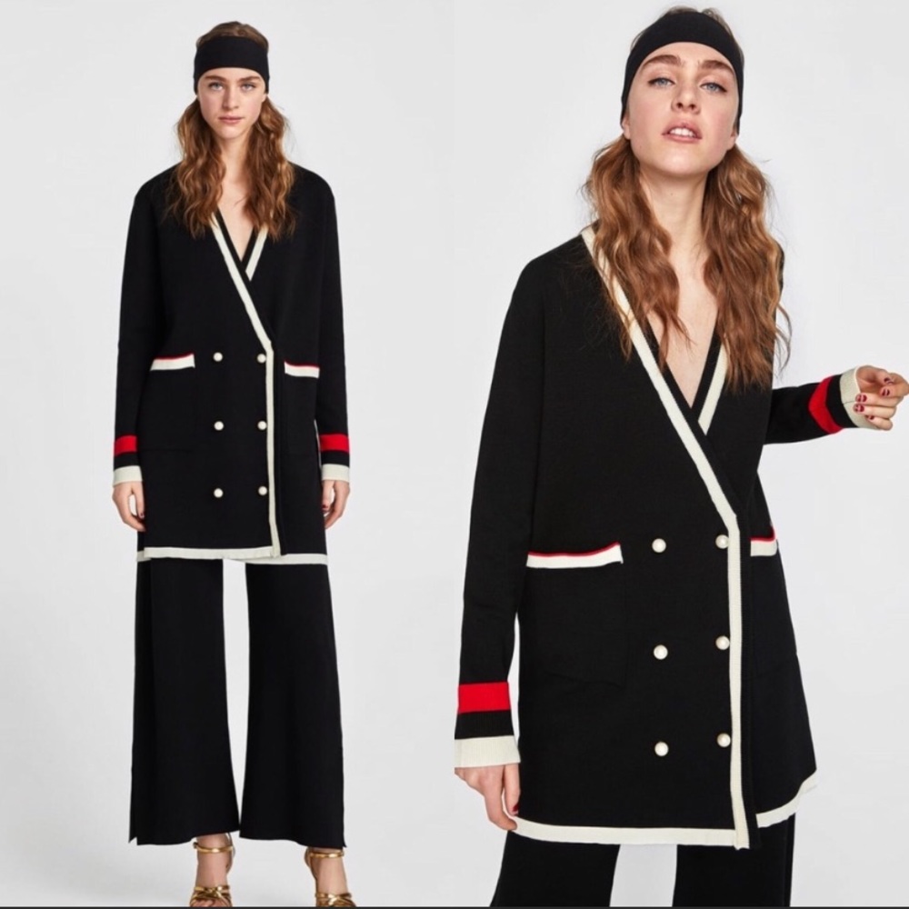 Zara long cardigan with pearl buttons